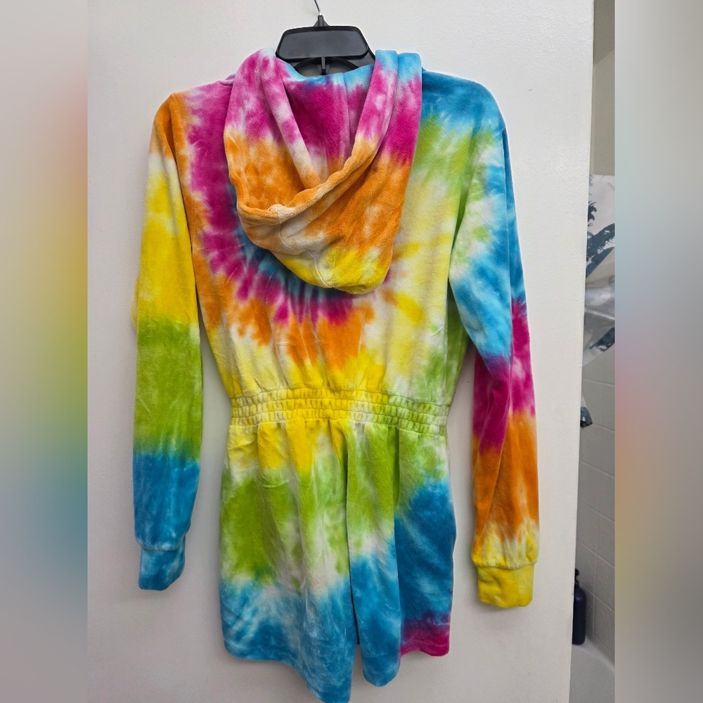 Juicy Couture Hoodie Spiral Combo Tie-Dye Romper Size XS - Picture 5 of 6